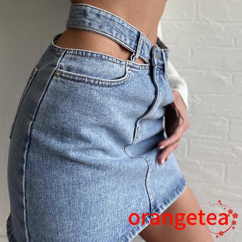 Chân Váy Jeans Chữ A Thời Trang Quyến Rũ Cho Nữ
