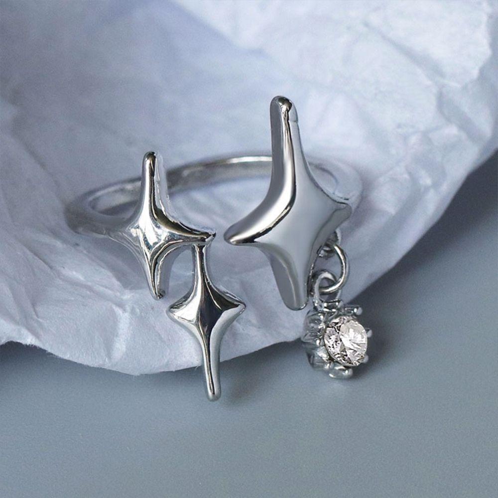 Nhẫn Hở Hình Ngôi Sao Có Thể Điều Chỉnh Phong Cách Punk Thanh Lịch