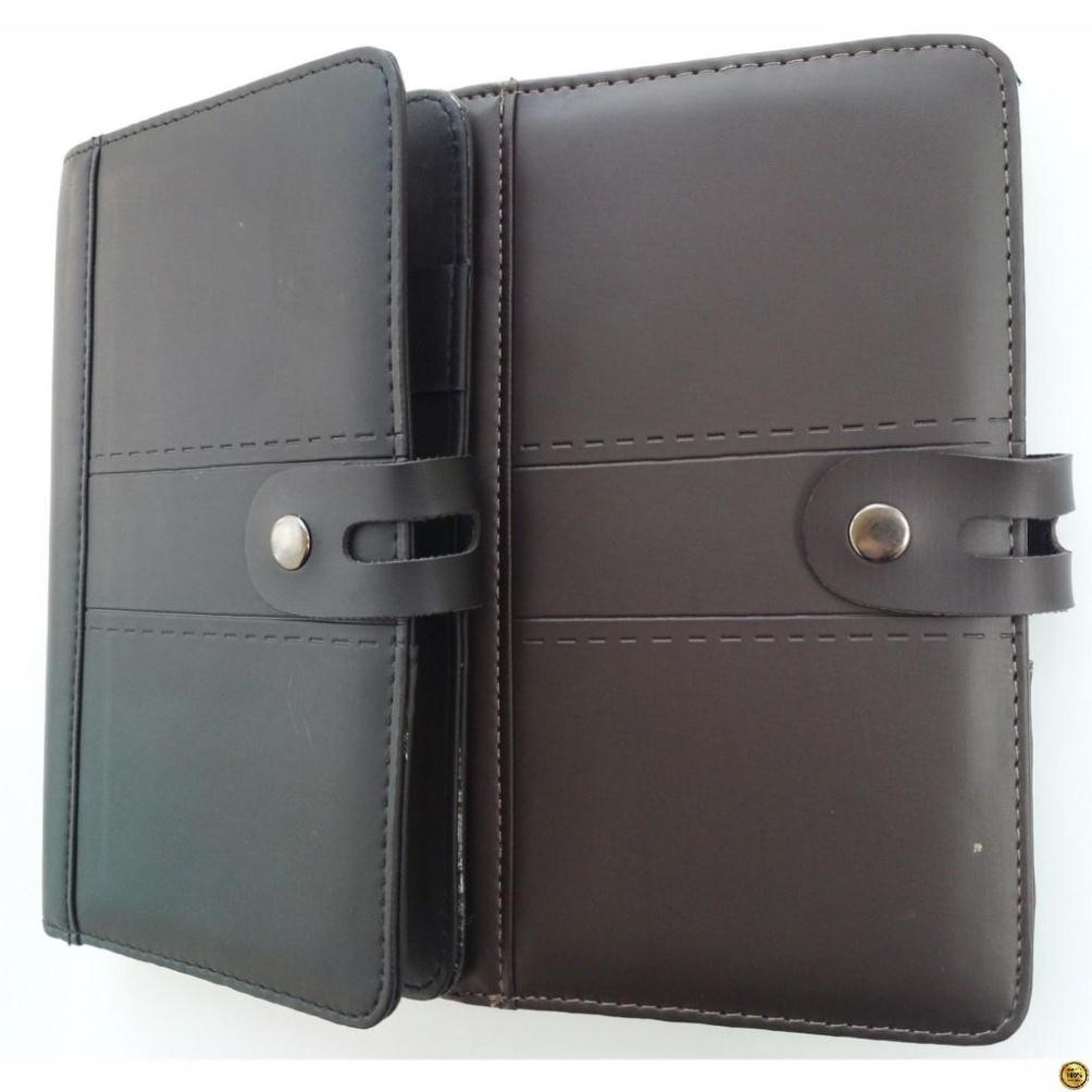 Sổ Kelvin kẹp còng khuy bấm A5 - 240 trang; MS: 356 [Sổ da cao cấp]