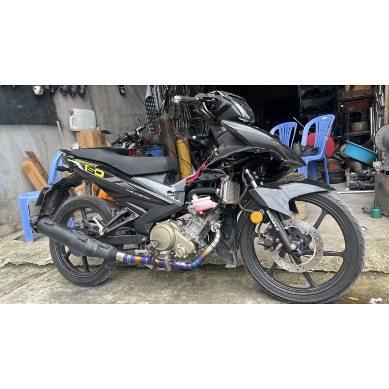Cổ ex150 titan gắn pô zin 32 51 dài tới cuối thân pô