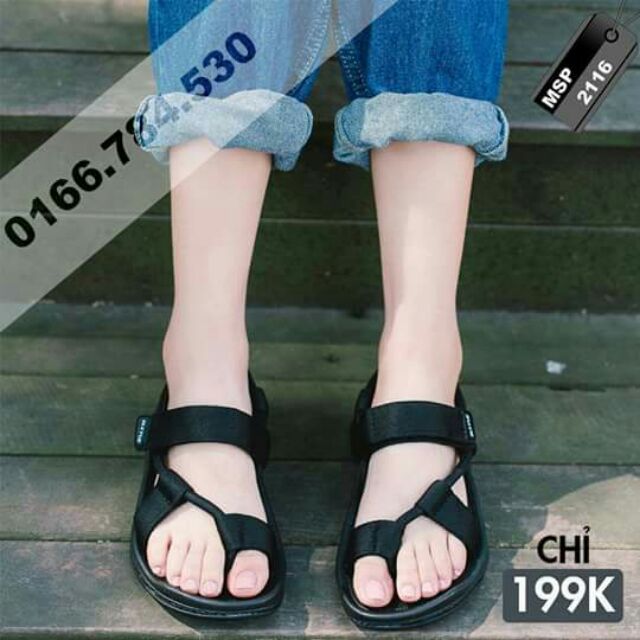 Sandal nam nữ 2116 đen