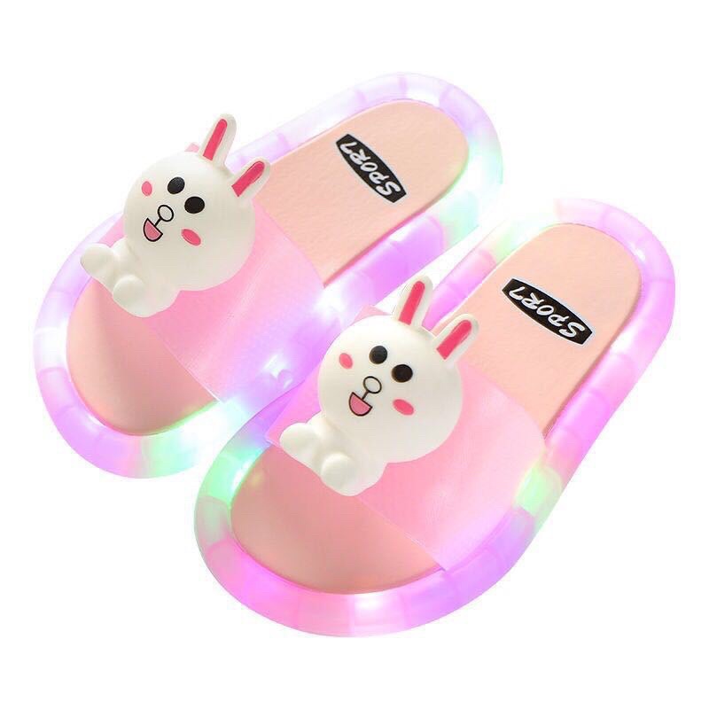 Dép Có Đèn Led Phát Sáng Cho Bé Gái Bé Trai, Dép Lê Cho Bé, chất liệu nhựa cao cấp ko mùi, chống trơn trượt cho bé