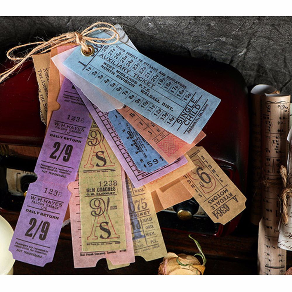 40 giấy thẻ họa tiết nghệ thuật Vintage hình trăng trang trí nhật ký