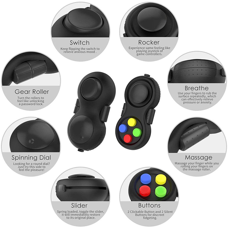 TOMJ Kids Fidget Pad Stress Relief Squeeze Fun Hand Hot Interactieve Gift