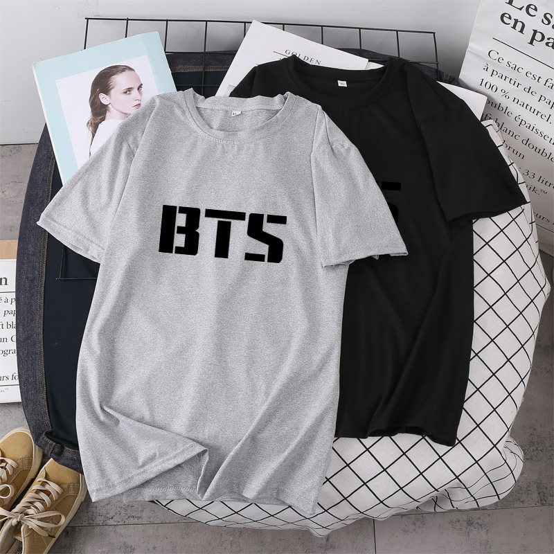 BTS BTS World Tour Big Logo Áo phông nam và nữ mùa hè áo phông ngắn tay giản dị quần áo phong cách đường phố hàng đầu