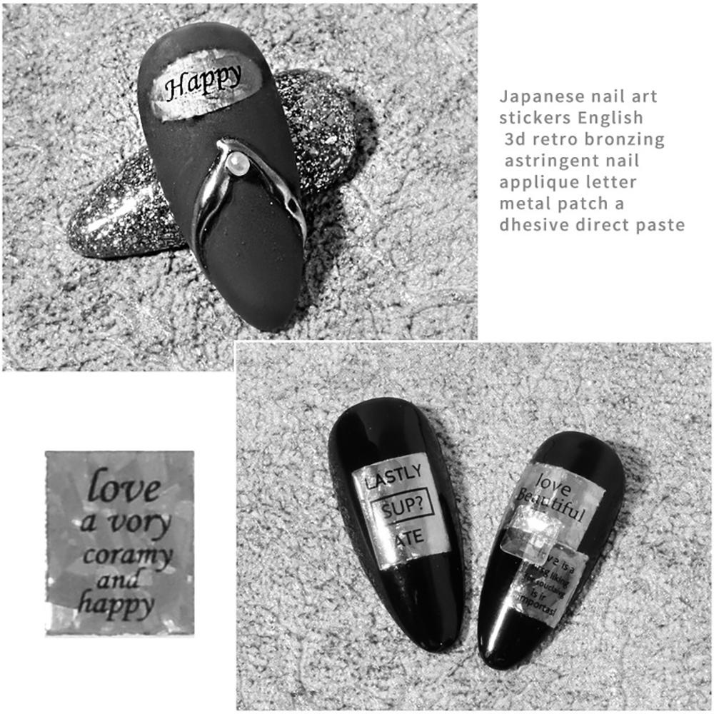 QQMALL Kim Tuyến Chữ Cái 3D Đính Móng Nghệ Thuật