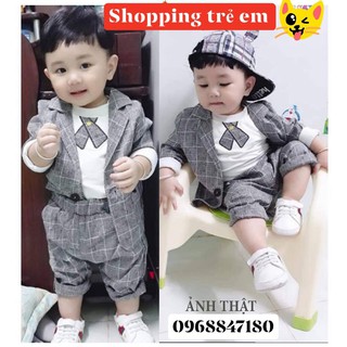 VIP - Set vest KẺ KARO bảnh bao cho bé trai 6-16kg