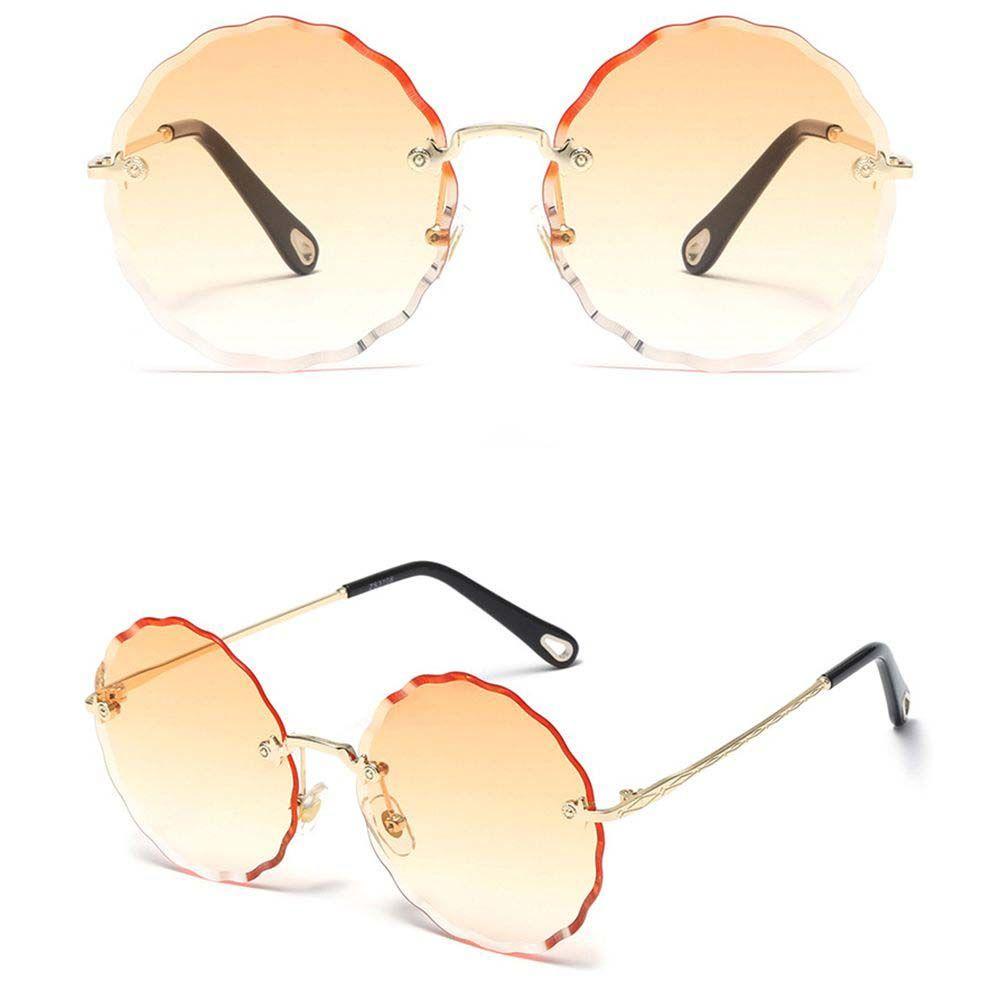 Kính Mát Tròn Không Gọng Chống Bức Xạ Và Tia UV Phong Cách Hàn Quốc Thời Trang Cho Nữ