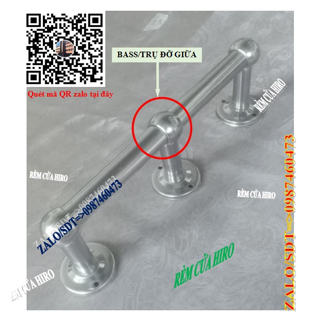 Thanh treo rèm cửa bằng inox304 phi 22 đã bao gồm phụ kiện
