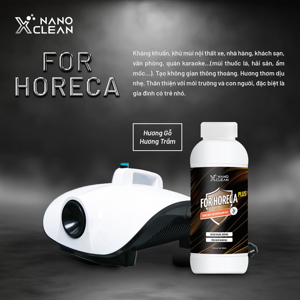 [COMBO2 CHAI] DUNG DỊCH NANO BẠC TẠO KHÓI PHUN KHÓI NANO XCLEAN FOR HORECA PLUS 1L-KHỬ MÙI DIỆT KHUẨN-AHT CORP (AHTC)