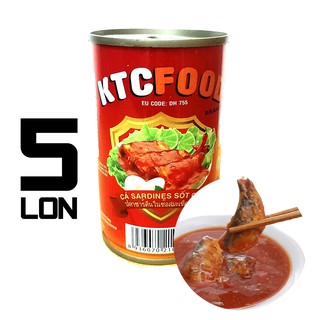 Combo x5 Lon Cá Mòi Sốt Cà KTC Food Kiên Giang 155g/Hộp, Vị Chua Ngọt - Dùng Ăn Với Cơm, Bánh Mì