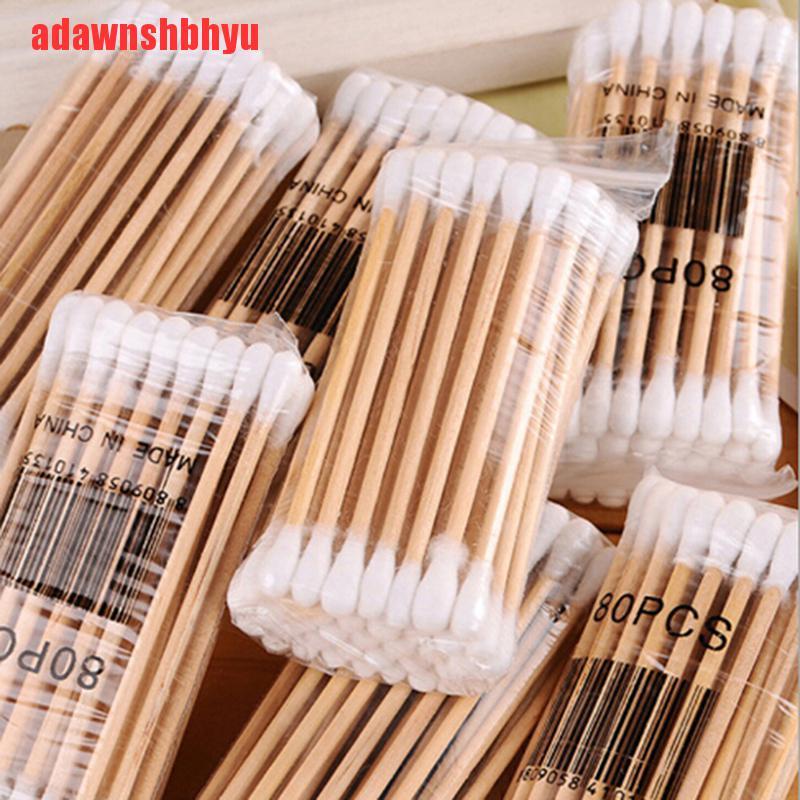 Hộp 30-35 Tăm Bông Cotton Hai Đầu Dùng Trang Điểm adawnshbhyu