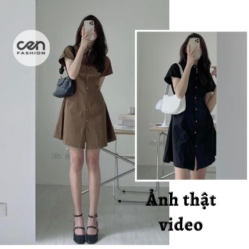 Váy sơ mi chữ A chun sau CEN FASHION