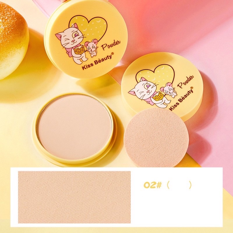 Phấn Phủ Kiềm Dầu Dạng Nén Kiss Beauty Cartoon Cheese