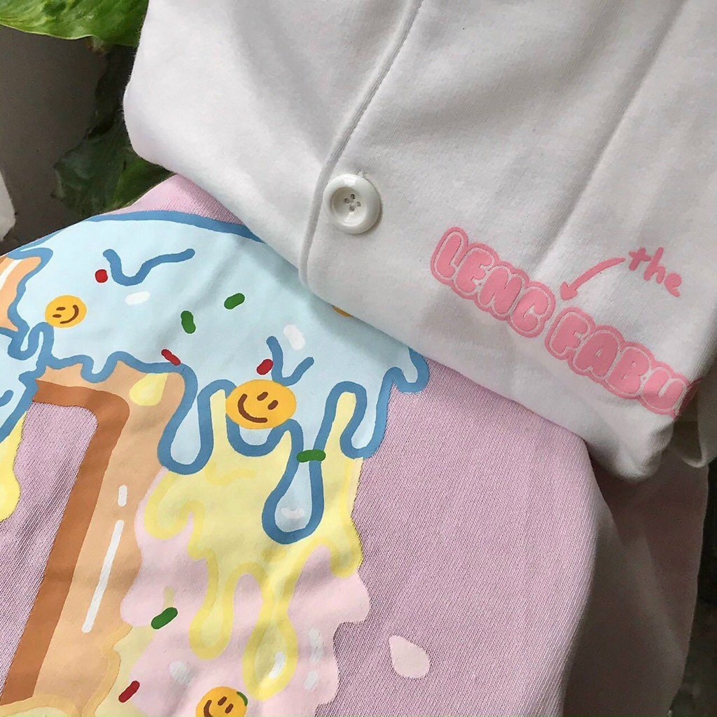 Áo Khoác Cardigan Dài Tay Dễ Thương Họa Tiết Kem Siêu dễ thương-fammilyshop