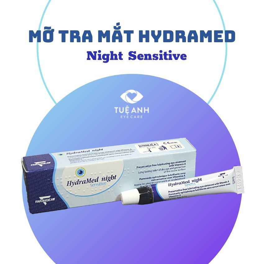 Hydramed Night Sensitive Làm dịu khô mắt và bảo vệ mắt kéo dài.