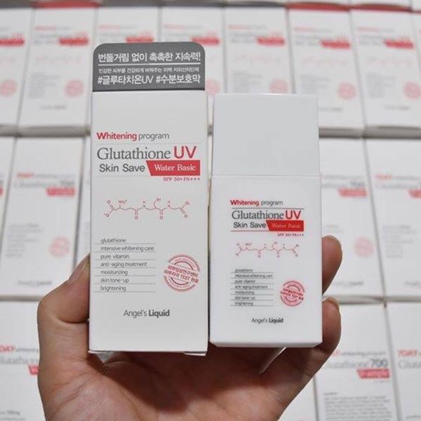 Kem chống nắng kiềm dầu Angel's Liquid Whitening Program Glutathione Uv Skin Save Water Basic SPF50+ PA+++ 50ml