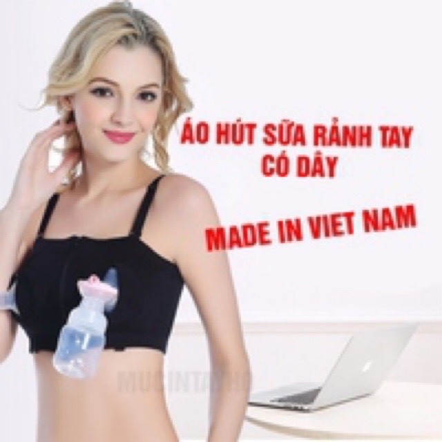 Áo hút sữa rảnh tay hàng Việt Nam chất lượng cao (kèm dây áo) AHS05