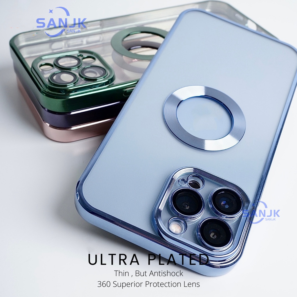Ultra Ốp Điện Thoại Silicon Mềm Trong Suốt Mạ Viền Có Vòng Kim Loại Cho iphone 13 11 12 PRO MAX iphone X XS MAX 12 PRO 13 PRO MAX Premium