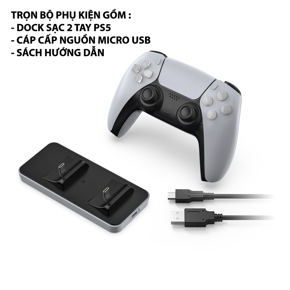 Đế sạc tay cầm PS5, Dock sạc tay cầm PS5 DualSense - PlayStation 5 Dobe