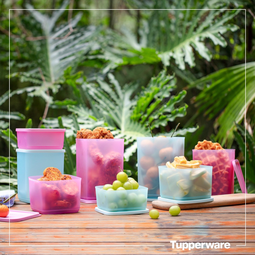 Bộ hộp bảo quản thực phẩm ngăn mát Pop Fiesta - Tupperware 8 chiếc nhựa nguyên sinh an toàn 100% thương hiệu hoa kỳ