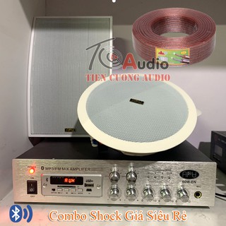 Combo amply 60w + 3 loa âm trần 2 loa hộp + dây loa