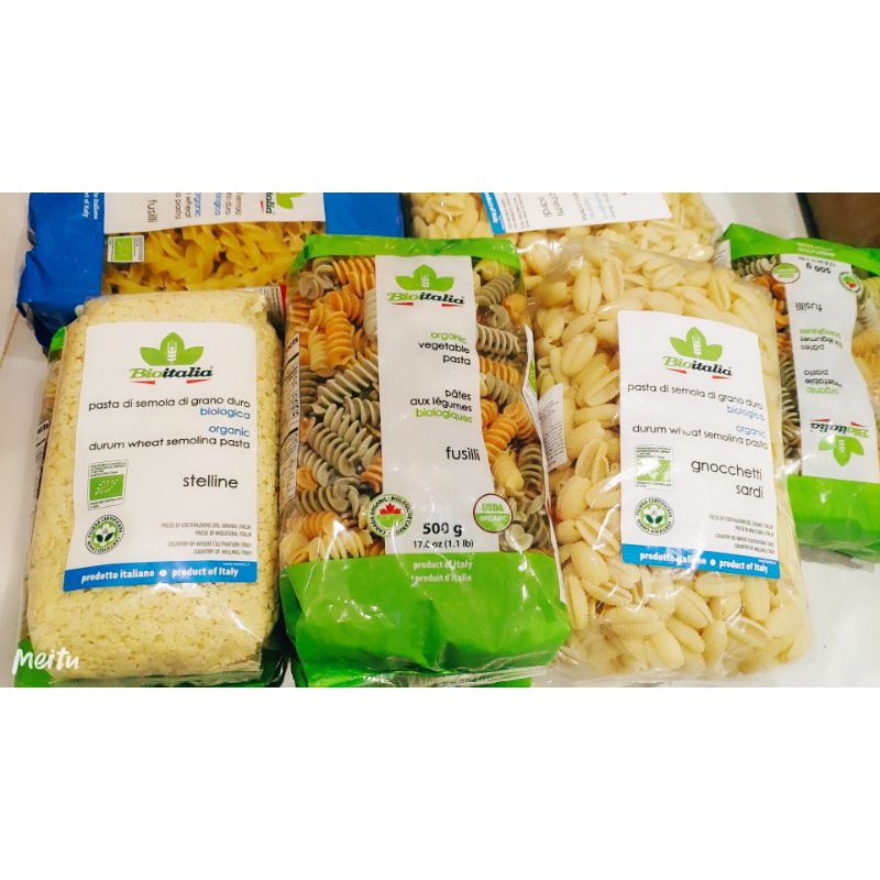 [Nguyên gói 500gr] Nui hữu cơ Bioitalia cho bé