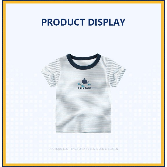 Áo bé trai 27KIDS áo thun cho bé in hình cá heo DOLPHIN cute vui nhộn chất cotton hàng xuất Âu Mỹ 100% cotton