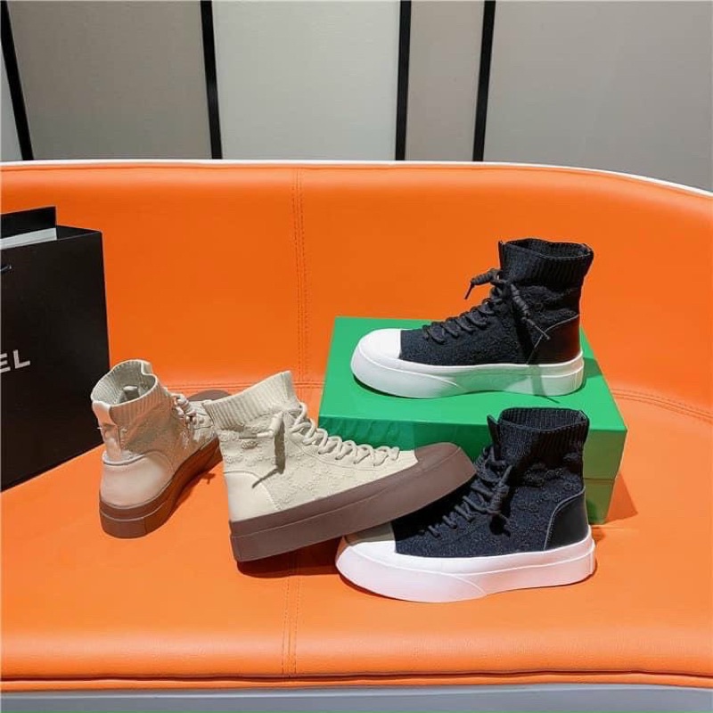 Giày thể thao len chun gucci phối mũi