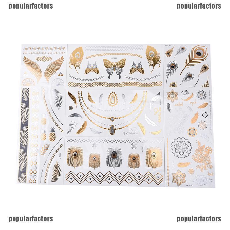 Hình Xăm Dán Chống Thấm Nước Hình Lông Vũ Màu Vàng Độc Đáo