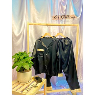 [Voucher 15k cho Follower mới] đồ ngủ bộ đồ set đồ mặc nhà pijama lụa phi bóng trơn màu freesize