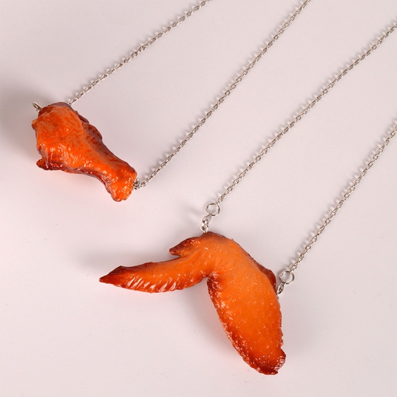 Flgo Vòng cổ Unisex Mặt Hình Gà Rán 3D Vui Nhộn Làm Quà Tặng Sinh Nhật