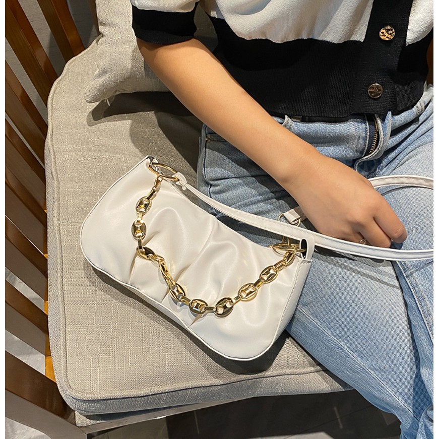 TÚI ĐEO CHÉO, TÚI ĐEO VAI NỮ XÍCH DẸT DA NHÚM SIÊU XINH BH 486 | BigBuy360 - bigbuy360.vn