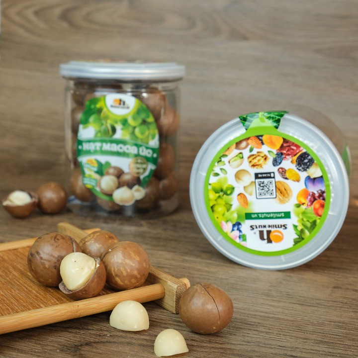 Hạt Macca Úc Nứt Vỏ Smile Nuts Hộp 215g