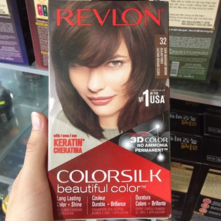 Thuốc nhuộm tóc Revlon ColorSilk 3D # 32 Nâu Gỗ Sậm