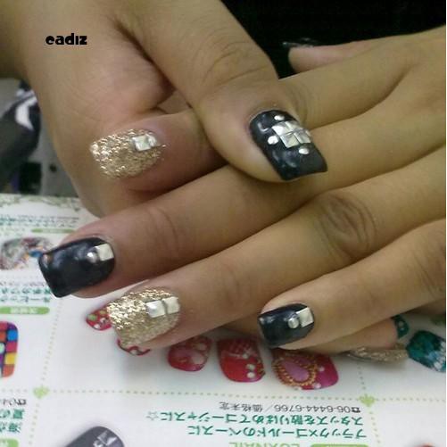 Bộ 300 cái đinh tán trang trí móng tay màu vàng/bạc sang trọng DIY cho nữ