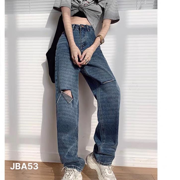 (MẪU MỚI-FREESHIP)Quần jean thái xuông rách 2 bên _JBA53 ❤️ CHIBEST