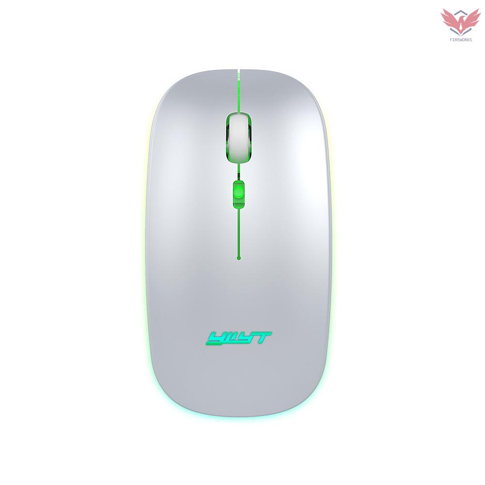 YWYT G852 BT5.1 2.4G Dual Mode Wireless Mouse Portable Mute Mouse Ergonomic Mice Optical Mouse 1600DPI Silver