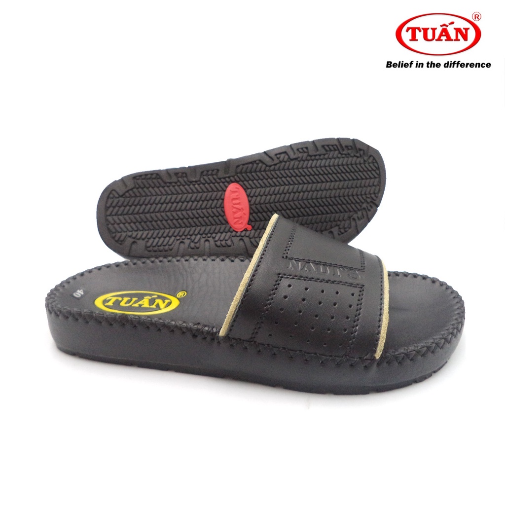 Dép da nam quai bảng ngang thương hiệu Tuấn DAHU-039