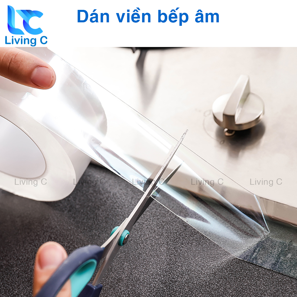 Cuộn băng keo chống tấm Living C, ron dán cửa dán viền bàn bếp bồn rửa viền phòng tắm chống ẩm mốc không thấm nước _CTT