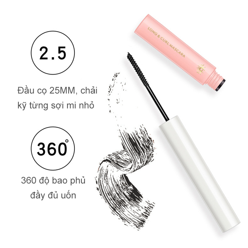 Mascara đầu cọ nhỏ không thấm nước và chống thấm mồ hôi, lâu trôi và làm cong mi Kiss beauty KB-JMG01-1