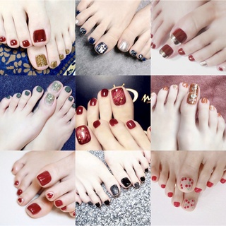 Móng giả Set 24 móng chân kèm chai keo dán