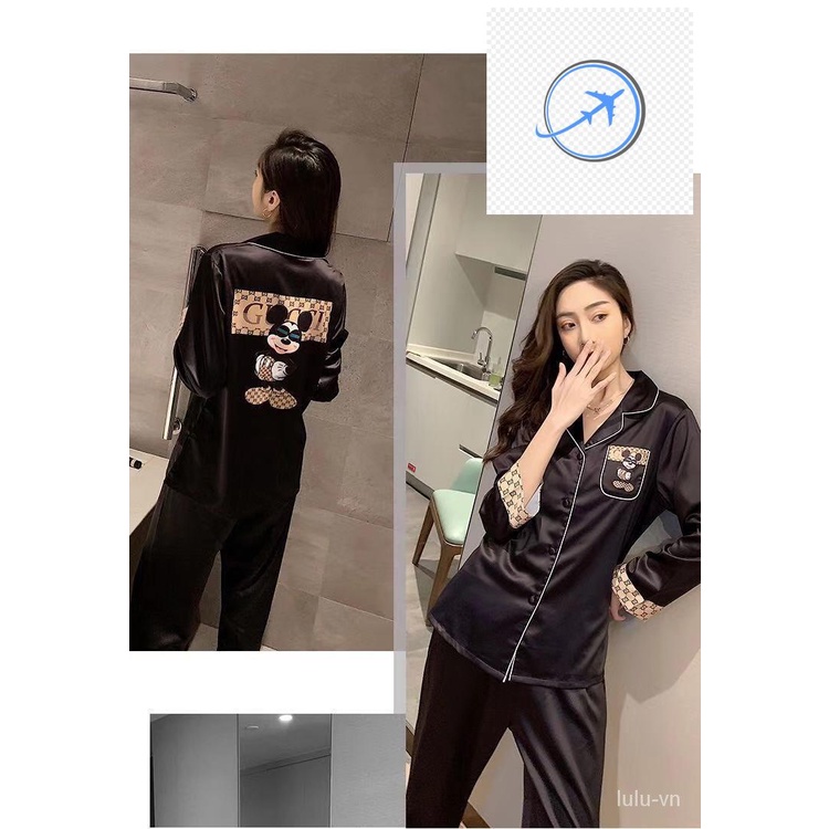 👚👗 Đồ Ngủ Pajamas Chất Phi Bóng Cho Nữ 👚👗