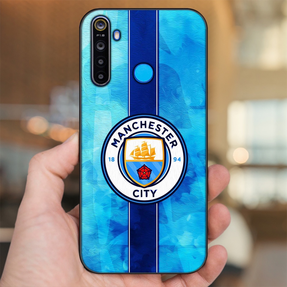 Ốp lưng Realme 5, 5 Pro viền đen in hình Manchester City MC