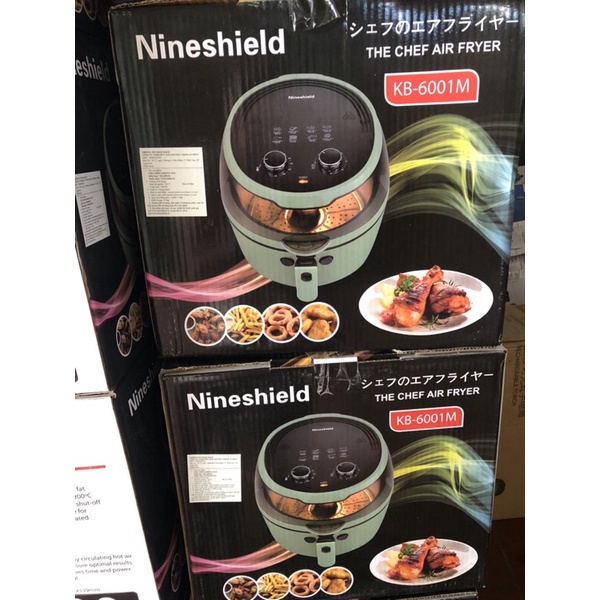 Nồi chiên không dầu Nineshield khoang kính có lưỡi đảo