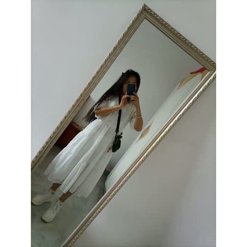 [Sẵn] VD5_Váy voan trắng dài dáng xoè bánh bèo tay dài ulzzang Hàn quốc | BigBuy360 - bigbuy360.vn