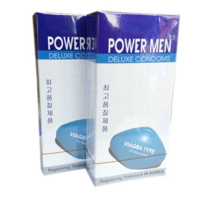 [NEW] COMBO 2 hộp Bao cao su Power Men Viagra siêu mỏng kéo dài thời gian, hộp 12 cái