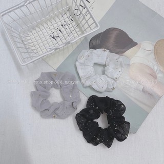 Chun buộc tóc scrunchies tím