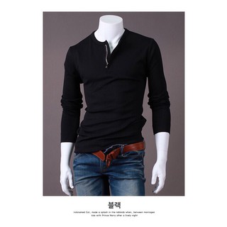 ⚡Áo thun nam dài tay Thu Đông phối cổ thời trang - mịn đẹp - cá tính - 3 màu -atdtcc5