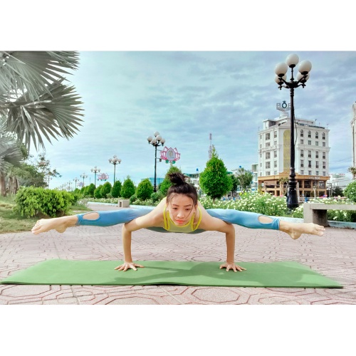 Thảm tập gym yoga chống trượt TPE cao cấp 2 lớp 6mm thảm tập thể dục tại nhà GYGA